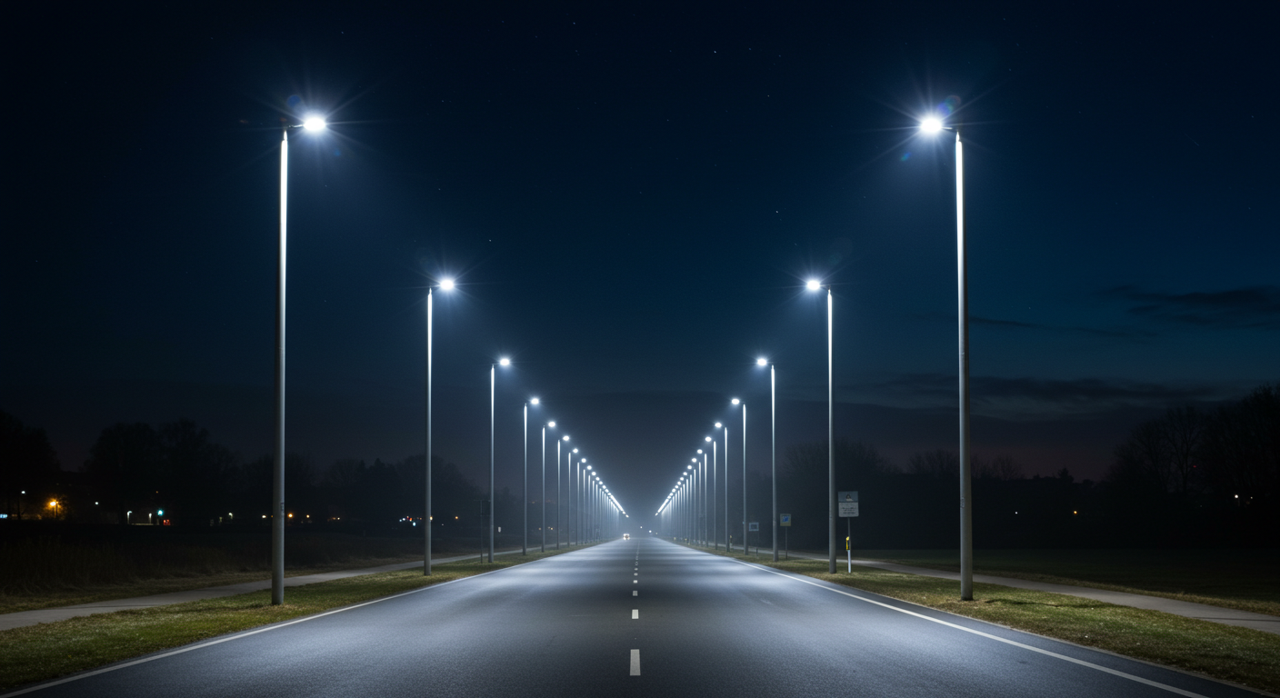 LED Street Light Installation Project